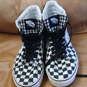 Vans Black and White Checkerboard Sneakers